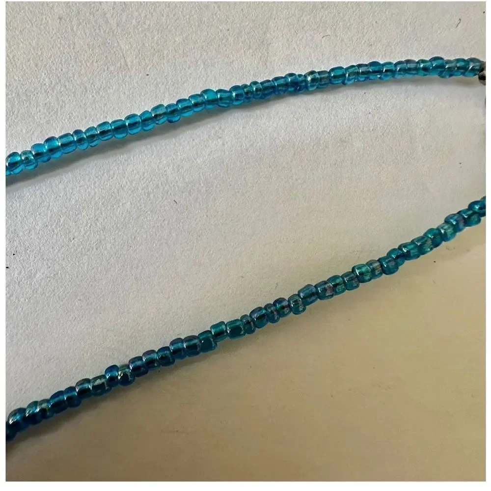 Turquoise blue beaded necklace